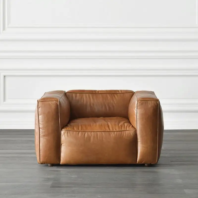 MEIJIA черная кожаная кушетка, набор мебели для гостиной и спальни, полноразмерный скандинавский диван