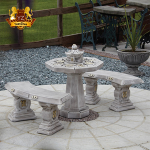 Trắng Carrara Vòng Đá Bảng Và Ghế Đặt Trang Trí Sân Vườn Bàn Bằng Đá Cẩm Thạch Băng Ghế Dự Bị - Product Image 5