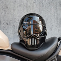 Nouveau casque de moto intégral rétro pour hommes et femmes, design vintage Cafe Racer, coque en fibre de verre, boucles en acier inoxydable, haute qualité