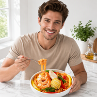 Pâtes surgelées personnalisées OEM style italien, calamars, crevettes, sauce crémeuse au fromage, mélange de fruits de mer, nouilles, fournisseur en gros, export