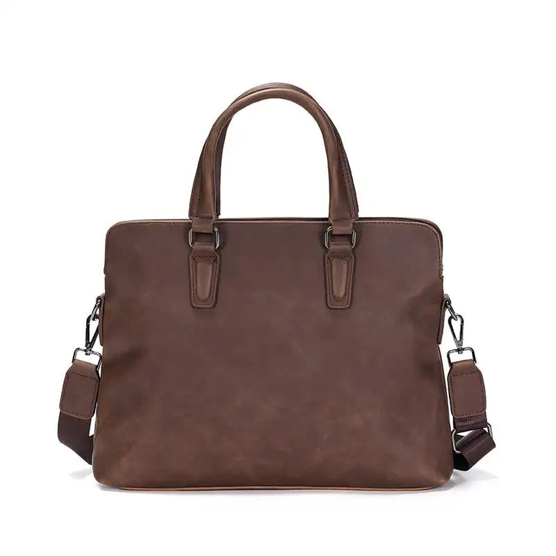 LYMECH 2023 Custom Wholesale Vintage Charm Office Business Zipper Leather Tote Hand Bag Handbags Purses for Women Men
