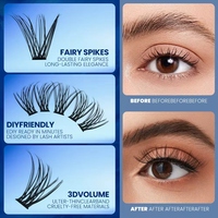 Clusters de cils réutilisables de style manga, tailles variées, marque privée, pour commandes avec logo personnalisé