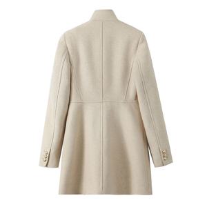 Abrigo de Mujer para Otoño e Invierno 2025, Nuevo, Negro, Elegante, con Botones Decorativos y Doble Botonadura - Product Image 3