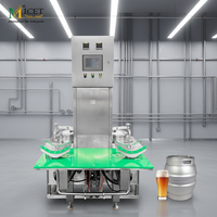 Machine de lavage de fûts de bière à double tête en acier inoxydable, système de nettoyage de fûts pour brasserie artisanale, lave-fûts de bière pression