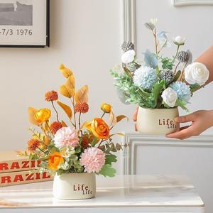 Flores artificiales de gama alta de moda hechas <span class=keywords><strong>a</strong></span> mano moderna mesa de comedor para el hogar <span class=keywords><strong>refrigerador</strong></span> Oficina arreglos decorativos - Product Image 2