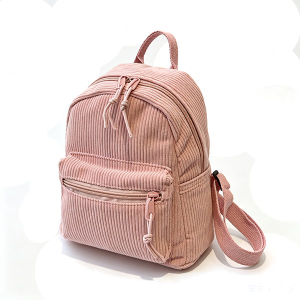 Corduroy Mini Backpack Multi Pockets Casual