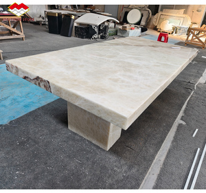 Tavolo <span class=keywords><strong>da</strong></span> <span class=keywords><strong>pranzo</strong></span> <span class=keywords><strong>in</strong></span> pietra retroilluminato <span class=keywords><strong>in</strong></span> onice Beige <span class=keywords><strong>con</strong></span> Design nuovo tavolo <span class=keywords><strong>da</strong></span> <span class=keywords><strong>pranzo</strong></span> <span class=keywords><strong>con</strong></span> effetto luce a LED di lusso <span class=keywords><strong>in</strong></span> <span class=keywords><strong>marmo</strong></span> onice - Product Image 3