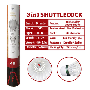Estable y Duradero Volante Corcho Clase UN Pluma de <span class=keywords><strong>Ganso</strong></span> Volante de Badminton par Torneo - Product Image 1