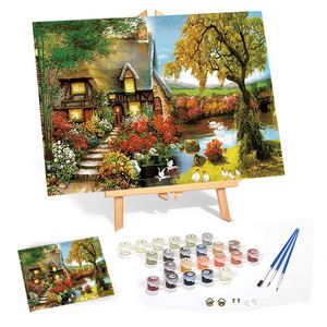 Toile pré-<span class=keywords><strong>dessin</strong></span>ée pour la peinture pour adultes Sip et Kit de peinture pour adulte Date paysage peinture fête ensemble pré-tirage - Product Image 1