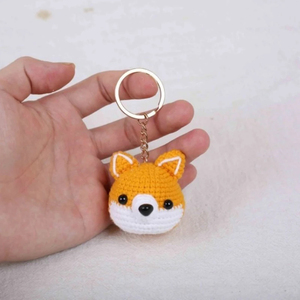 พวงกุญแจโครเชต์รูปหัวชิบะอินุน่ารัก งานแฮนด์เมด ตุ๊กตาสุนัขการ์ตูนขนาดเล็ก จี้ห้อยกระเป๋า อุปกรณ์ตกแต่งสั่งทำได้ <span class=keywords><strong>ขาย</strong></span>ดี - Product Image 2