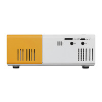 Projecteur LED portable mini HD YG300 avec Android 7.1, résolution 1080P, batterie intégrée - Jaune et blanc