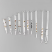 NQFIBER Burette en verre de haute précision 5ml 10ml Transfert personnalisé gradué Pipette vide en verre avec bouchon d'ampoule en caoutchouc