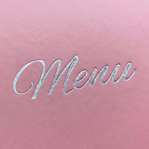 สมุดเมนูร้านอาหารสีชมพูราคาโรงงาน ที่ใส่เมนูโรงแรมแบบมุมยึดแน่น หน้าคู่ สำหรับบาร์ คลับ - Product Image 6