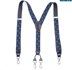Nouveau Style Hommes Y Forme 4 Clips <span class=keywords><strong>Bleu</strong></span> <span class=keywords><strong>Marine</strong></span> Bretelles Réglables Formelle Bretelles Réglables Ceinture - Product Image 4