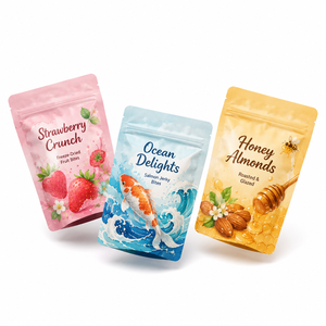 Customized Food-Grade Biodegradable Stand-Up <b>Pouches</b> for Milk and Snacks with Holographic Mylar Zipper and Custom Logo Wholesale - Product Image 2