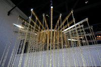 Lustre LED de luxe en laiton de style américain avec verre texturé pour villa, hall d'hôtel, éclairage intérieur