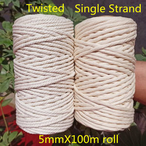 Cuerda <span class=keywords><strong>de</strong></span> macramé para macramé, <span class=keywords><strong>hilo</strong></span> trenzado <span class=keywords><strong>de</strong></span> algodón natural <span class=keywords><strong>de</strong></span> <span class=keywords><strong>5mm</strong></span>, venta al por mayor - Product Image 2