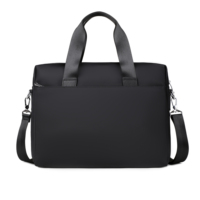 Porte-documents professionnel pour ordinateur portable en nylon imperméable avec logo personnalisé, multi-poches, directement de l'usine