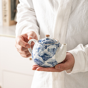 <b>Ceramic</b> Hand Painted Teapot With Lid Flower Design Single <b>Pot</b> For Tea Making - Product Image 2