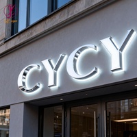Letrero Comercial LED Personalizado, Letrero de Tienda con Letras Metálicas Doradas Brillantes, Letrero Luminoso para Exteriores Resistente al Agua