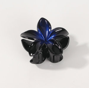 Venta al por mayor Simple pinza para el pelo Europeo Americano oscuro Plumeria huevo diseño Floral resina PC dulce fresco negro pinzas para el pelo Clip - Product Image 6