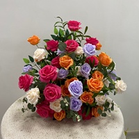 Centre de table floral artificiel de luxe en soie rose poudré, grande boule de pivoines pour décoration de table de mariage et événements
