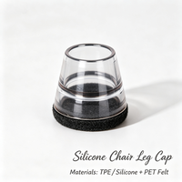 Protège-pieds de chaise en silicone TPE avec base en feutre, silencieux, pour meubles, chaises, maison, bureau, personnalisables, OEM, vente en gros