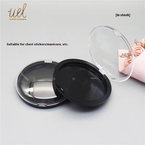 Boîte de patch de poitrine à couvercle transparent à base noire de 82mm de diamètre intérieur pour Nail Art stockage de cosmétiques vide avec une seule couche en stock - Product Image 2