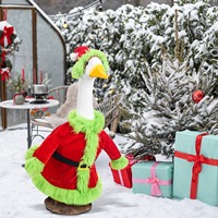 Déguisement de Noël pour animaux de compagnie en polyester à motif uni, vert plumeux, 23 pouces, design Europe-Amérique, pour statue de porche