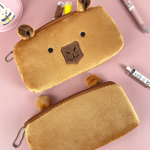 Capybara Keychain Plush Stationery Pencil Cases & Bags Capibaras Peluche Kawaii Stationery Pack Pen Bag Plush Pencil Bags School