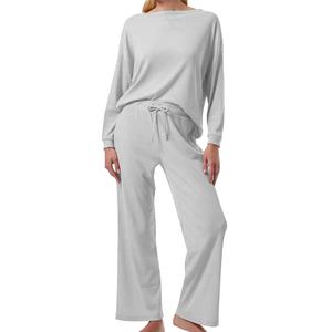 Ropa de estar por casa para mujer, talla grande, 100% algodón, con cintura elástica, transpirable, de secado rápido, manga larga, tejido jersey, largo hasta la rodilla, para invierno - Product Image 5