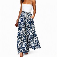 Nouveau pantalon décontracté taille haute coupe skinny confortable et simple à jambes larges pour femme – Marchés transfrontaliers Europe-Amérique