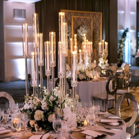 Candelabros de Acrílico Transparente para Centros de Mesa de Boda, Decoración, Portavelas para Bodas