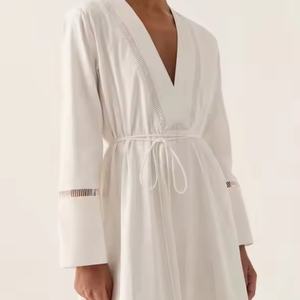 ชุดเดรสออกแบบใหม่สำหรับฤดูใบไม้ร่วงสำหรับผู้หญิง สไตล์ลำลอง เรียบร้อย ชุดเดรสทำงานคุณภาพสูง แขนยาว ชุดเดรสผ้าลินินยาวแบบแม็กซี่ - Product Image 2