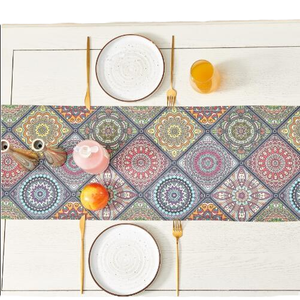 Chemin de table rustique vintage personnalisable, motif végétal imprimé, style bohème, nappe de mariage, décoration intérieure, haute qualité, épais - Product Image 1