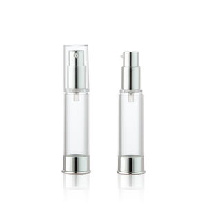 Botella de Plástico Delgada Personalizada para Loción, Botella de Plástico sin Aire Plateada de 10 ml, 15 ml, 20 ml, 30 ml, 35 ml - Product Image 4