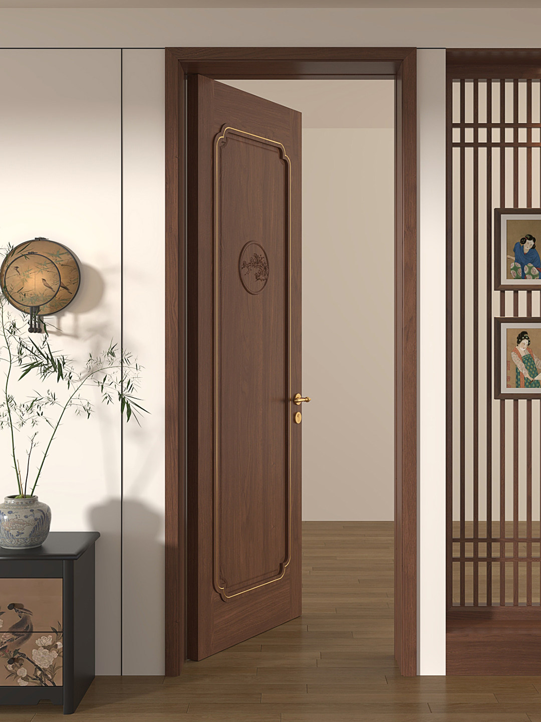 Ancient Chinese Door - Solid Wood Melamine Finish