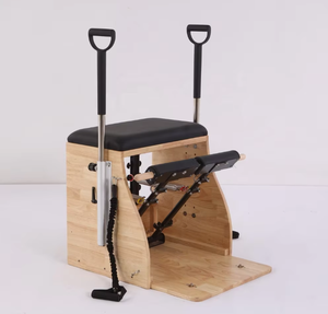 Chifory Mango portátil Primavera Estable Fitness Base de acero Combo de madera Silla comercial de Pilates de roble para entrenamientos corporales - Product Image 1