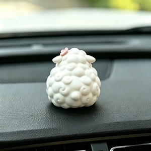 Sculpture en résine personnalisable BZY, décoration de la maison, décoration intérieure de voiture, ornement de bureau, mouton blanc - Product Image 6