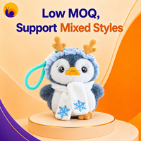 Porte-clés en peluche personnalisé Pingouin de Noël, Pendentif Neige Hivernale, Jouet Animal Renne, Fournisseur OEM ODM d'usine pour cadeaux de fêtes en gros