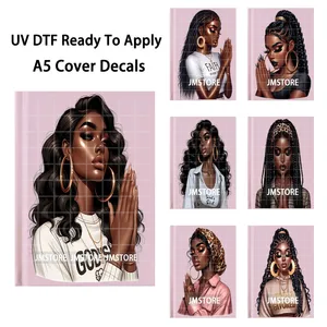 Fundas Decorativas para Cuadernos A5 con Diseño <span class=keywords><strong>de</strong></span> Leopardo Negro para Mujer, Adhesivos <span class=keywords><strong>de</strong></span> Transferencia Resistentes al Agua, Listos para Aplicar, para Cubiertas <span class=keywords><strong>de</strong></span> Diarios - Product Image 1