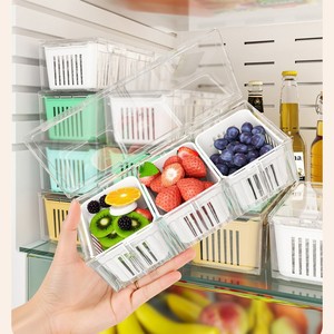 Boîte de rangement de bureau 3 en 1, étagère à épices de cuisine, récipient pour réfrigérateur avec couvercle pour le stockage des oignons verts, du gingembre et de l'ail - Product Image 2