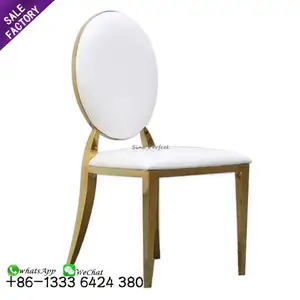 Toptan fiyat olay dekorasyon altın düğün resepsiyon için yemek sandalyeleri paslanmaz çelik
