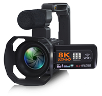 8K dijital Video kamera gece görüş 48MP kablosuz Webcam 16X canlı akışı için optik Zoom kaydedici