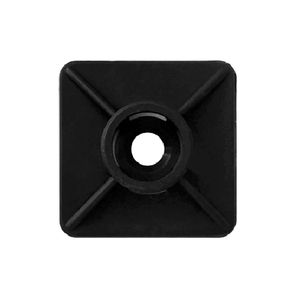 Base carrée autocollante en nylon 19x19 noire pour crochets et rails - Product Image 1