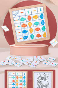 Gran oferta Montessori niños madera pez Color flecha tablero a juego educación preescolar juguetes de <span class=keywords><strong>dibujo</strong></span> para niños - Product Image 4