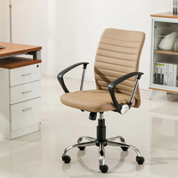 Chaise de bureau de direction moderne en PU, réglable en hauteur, avec dossier haut et roulettes