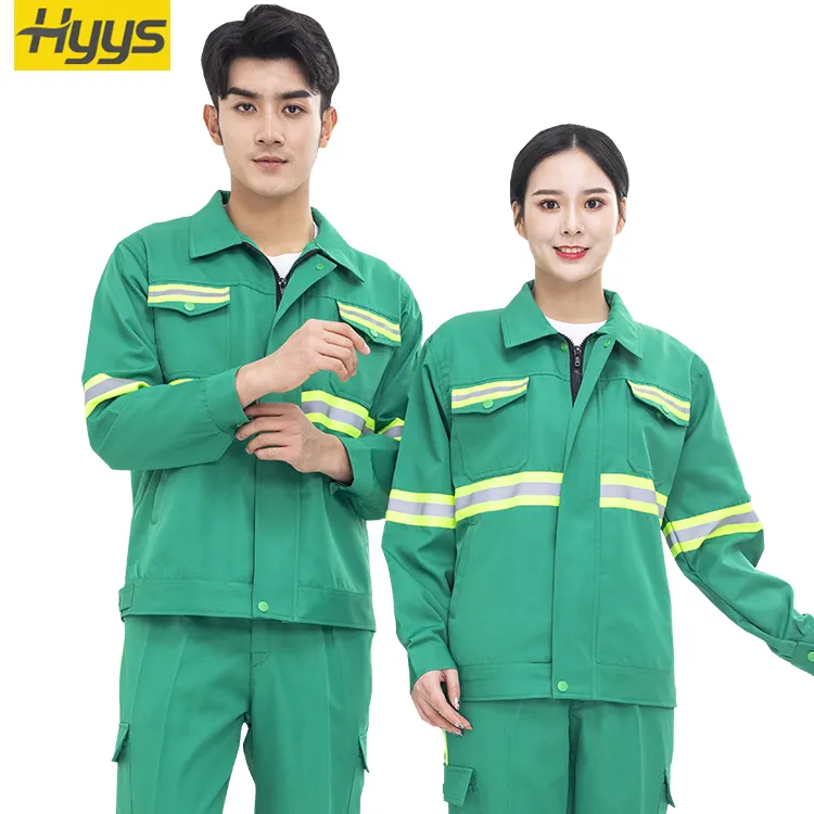 Fashionable Reflective Strips Work Clothes Polyester Cotton Worker Uniform customized workwear