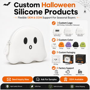 Glow in the Dark Halloween Ghost Silicone Coin <b>Purse</b> <b>Cute</b> Mini Pouch Party Favor Gift Bag Custom OEM ODM Seasonal Product - Product Image 6