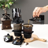 Pochettes souples transparentes noires avec bec verseur pour boissons froides, emballage jetable pour café concentré liquide 50 ml